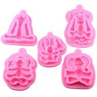 Mujiang Animal Molds Silicone Fondant Cake Decorating Supplies Set Of 5 N6