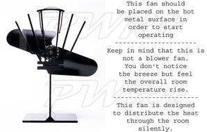 Wood Stove Fan Heat Powered Fan - Up to 150 CFM Pwr+ Eco Fan for Wood Log Coal Fire Burner Fireplace Two 2 Silent...