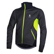 WOLFBIKE Thermal Fleece Cycling Jersey Shirt Casual Jacket Long Sleeve, Green, Size XL