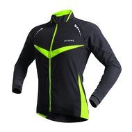 WOLFBIKE Thermal Fleece Cycling Jersey Shirt Casual Jacket Long Sleeve, Green, Size XL N4