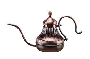 Diguo Hand Drip Kettle Pour Over Coffee and Tea Pot, Premium Stainless Steel with Copper Coating, 650ml/22oz Copper