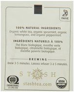 Stash Tea Organic Tea Bags in Foil, White Tea with Mint, 100 Count N4