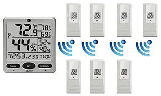 Ambient Weather WS-08-X7 Wireless Indoor/Outdoor 8-Channel Thermo-Hygrometer with Daily Min/Max Display with Seven... N2