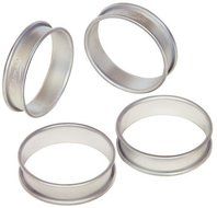 Mermaid Professional Seamless Aluminium Muffin/Crumpet Rings set of 4