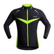 WOLFBIKE Thermal Fleece Cycling Jersey Shirt Casual Jacket Long Sleeve, Green, Size XL N11