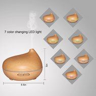 MixMart 300ml Essential Oil Diffuser Wood Grain Cool Mist Humidifier with Color LED Lights Changing N6