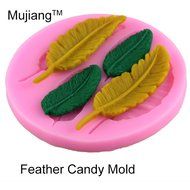 Mujiang 4 Feathers Silicone Fondant Molds Candy Making Cake Decorating Chocoloate Mould For Sugar Craft Gum Paste &hellip; N4