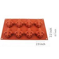 New Vermilion 8-Cavity Silicone Cake Chocolate Soap Mould Tool Candy Cookies Baking Mold Tray N7