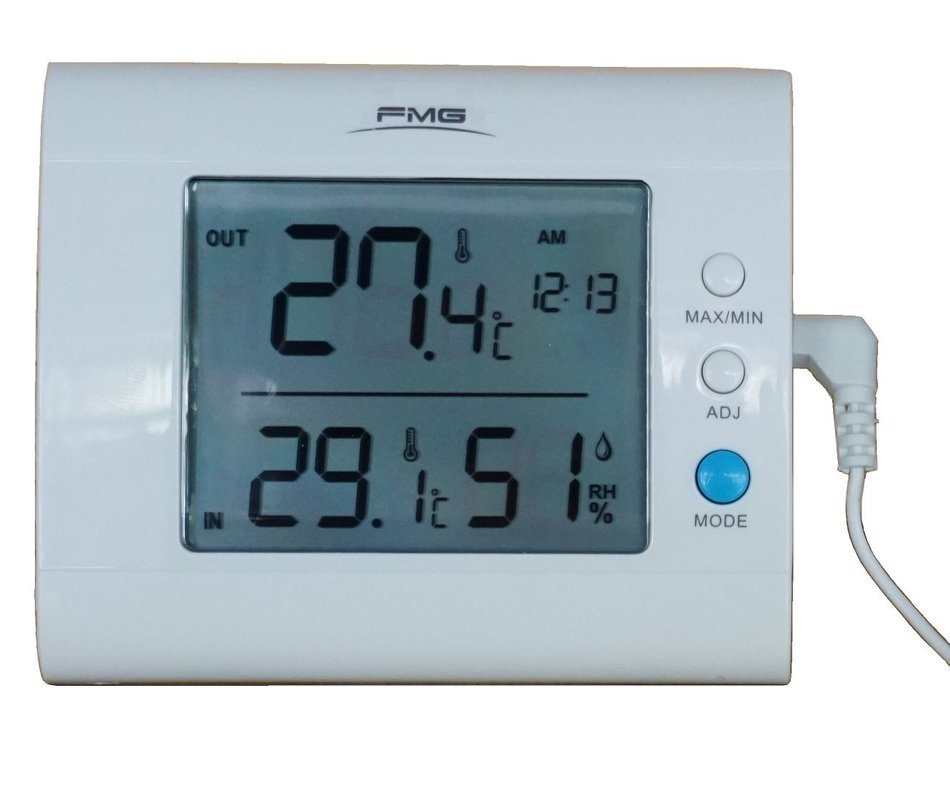 SH100 White Indoor Thermometer and Hygrometer with Calendar N7