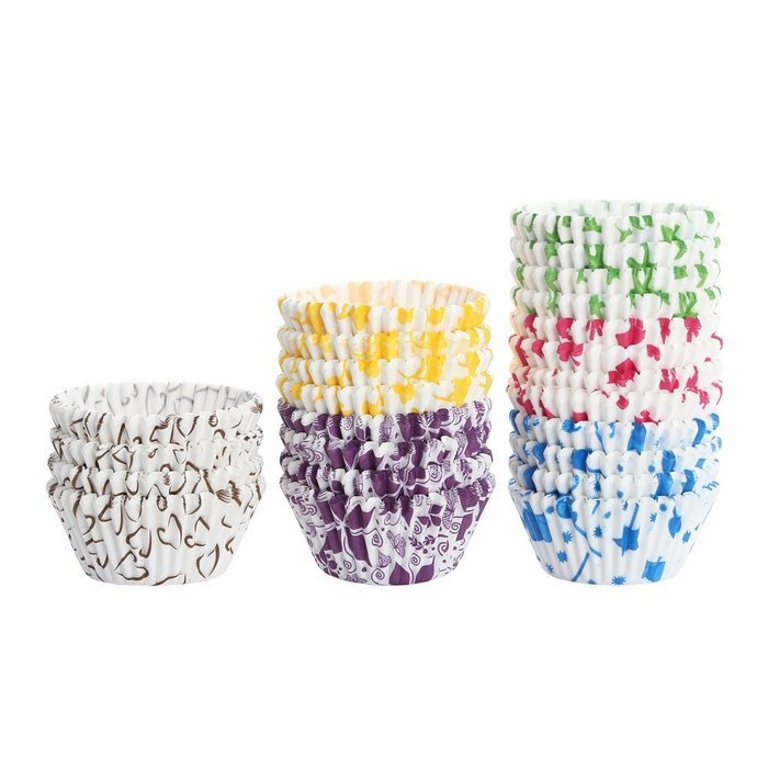 Crystallove 600pcs Random Colorful Paper Cupcake Liners Muffin Cups Baking Wrappers (Top Size2.5"x600pcs) N22