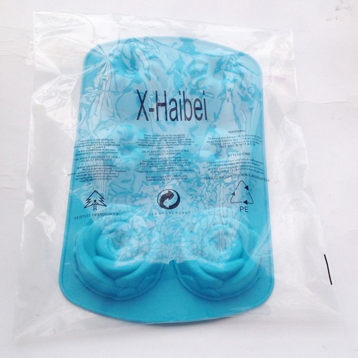 X-Haibei Rose Flower Donut Mini Bundt Cake Soap Ice Cream Jello Mold Silicone Round