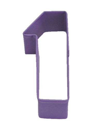 R&M Number 1" Cookie Cutter Purple with Brightly Colored, Durable, Baked-on Polyresin Finish