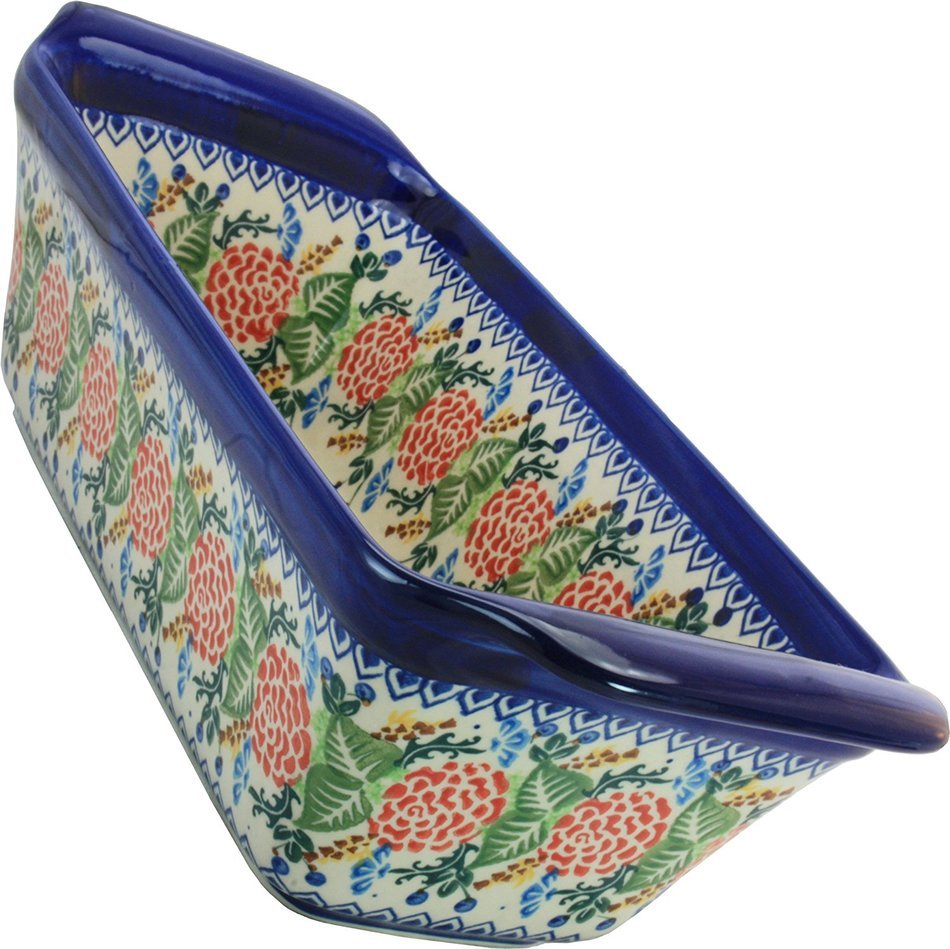 Polish Pottery Ceramika Boleslawiec Bread Meatloaf Baker, 6-Cups, Royal Blue Patterns