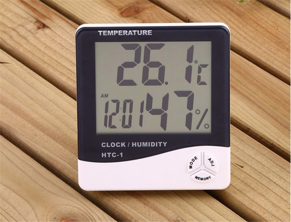 TRADERPLUS LCD Display Temperature and Humidity Hygrometer Meter with Alarm Clock Hygrometer N3