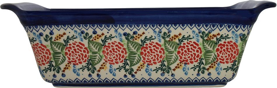 Polish Pottery Ceramika Boleslawiec Bread Meatloaf Baker, 6-Cups, Royal Blue Patterns N2
