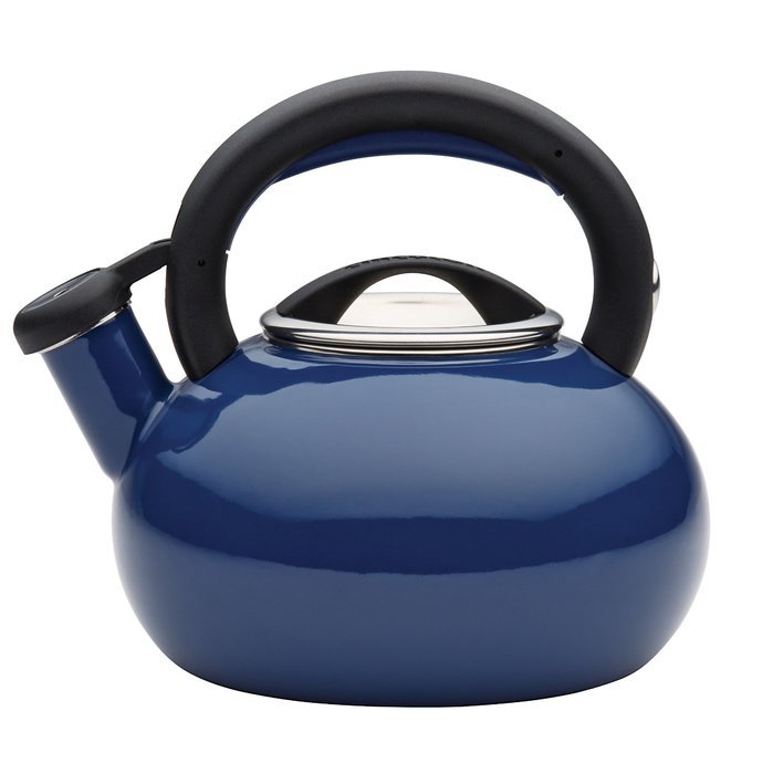 Circulon Teakettles Sunrise Whistling Teakettle, 1 1/2-Quart, Navy Blue N11