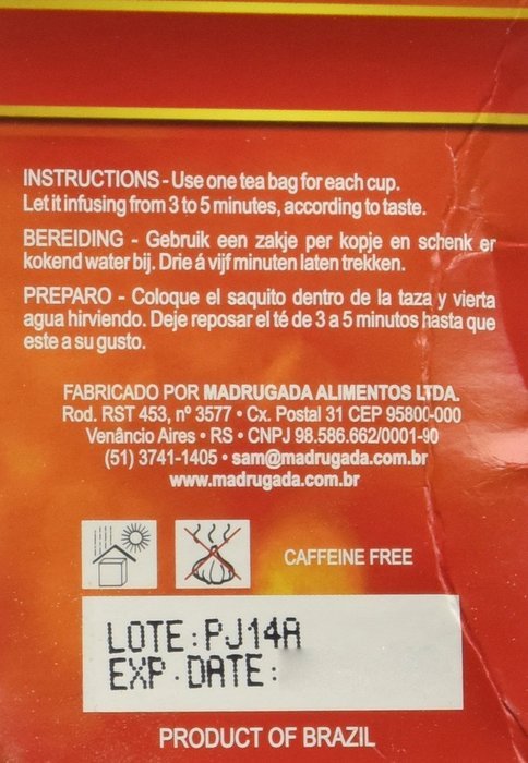 Passion Fruit Tea 10 tea bags - Ch&aacute; de Maracuj&aacute; 10 sach&ecirc;s - Madrugada - 0.5oz (15g) GLUTEN FREE - (PACK OF 04) N10