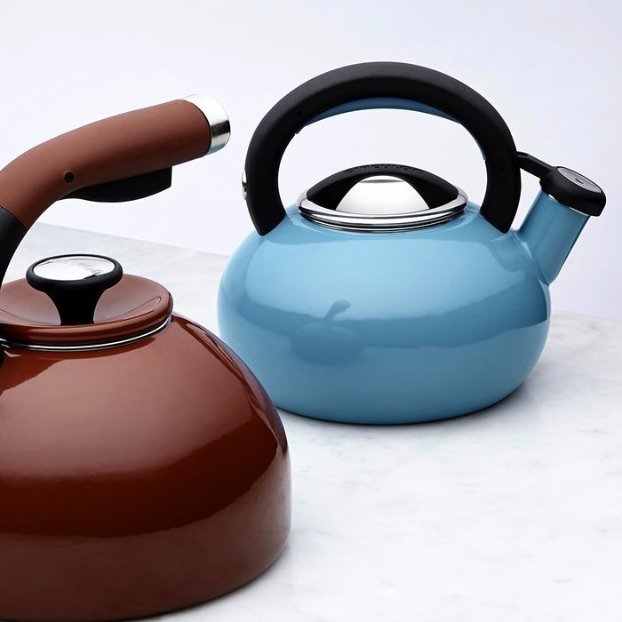 Circulon Teakettles Sunrise Whistling Teakettle, 1 1/2-Quart, Navy Blue N15