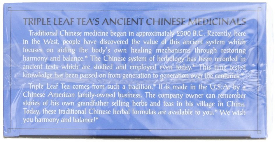 Triple Leaf Tea, Herbal Laxative, 20 Tea Bags (Pack of 6) N2