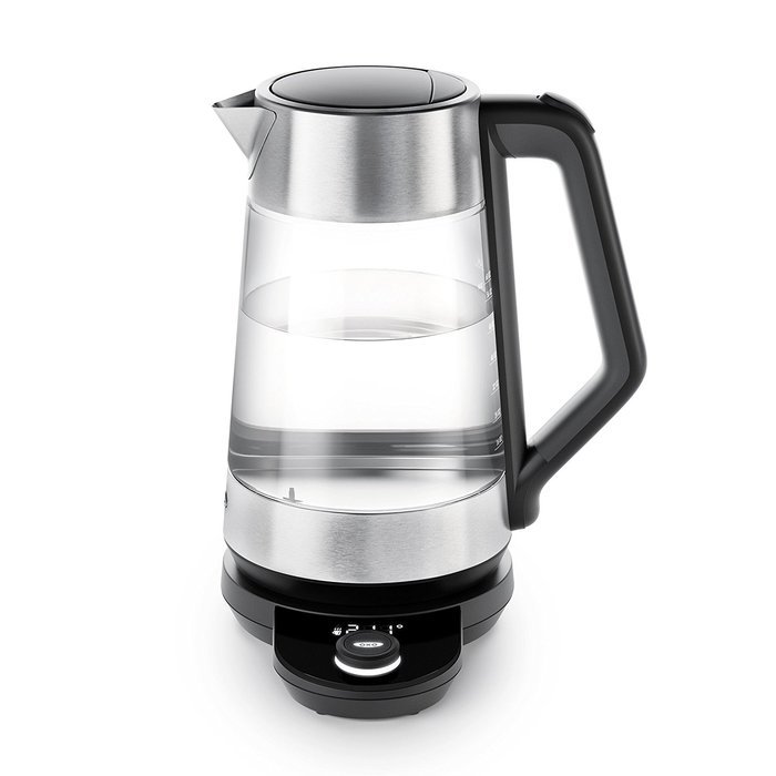 OXO On Cordless Glass Adjustable Temperature Electric Kettle, Stainless Steel N4