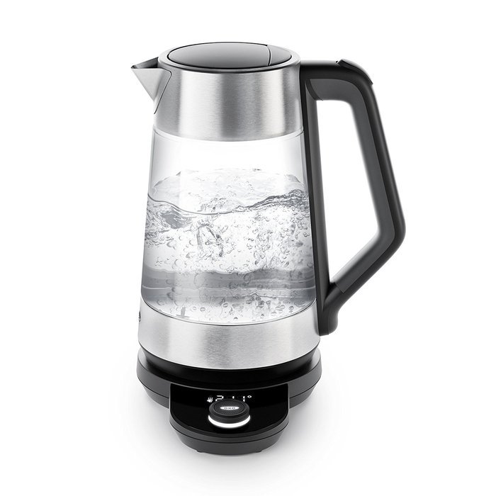 OXO On Cordless Glass Adjustable Temperature Electric Kettle, Stainless Steel N5