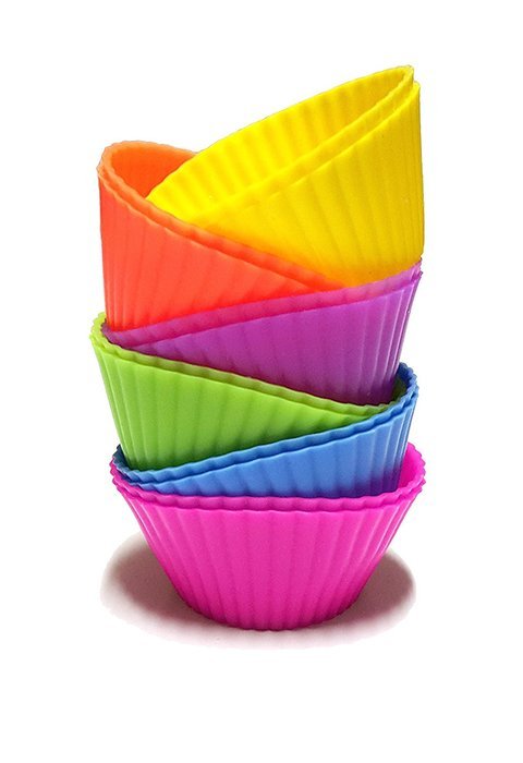 29 Piece Baking Set. 2 Brown/dark Red Silicone Baking Mats,24 Assorted Colored Silicone Cupcake Molds,1 Silicone...