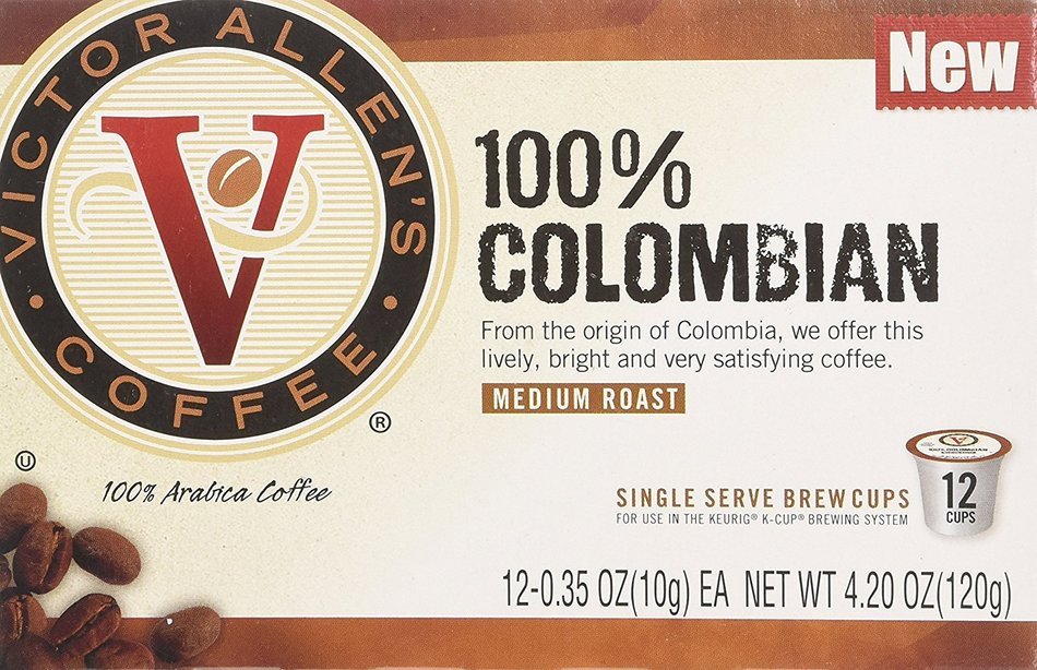 Victor Allen Coffee 100% Colombian, Medium Roast Single Serve Cup for Keurig K-Cup Brewers, 12 Count N3