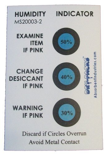 Humidity Indicator Cards - 30-50% 3 Spot - 50 Card Pack free image download