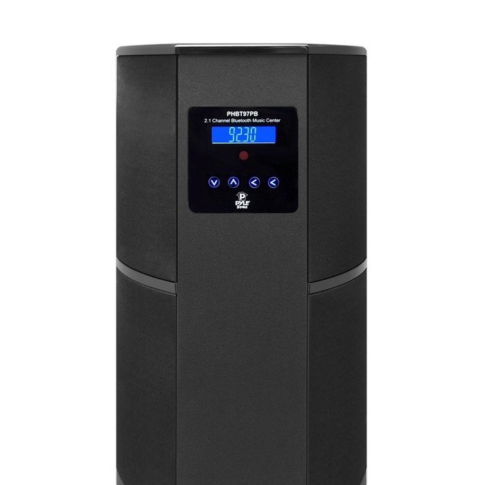 Pyle PHBT97PB 600-Watt 2.1-Channel Bluetooth Digital Home Theater Sound Tower with FM Radio and Remote N3