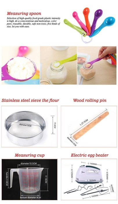 PerPor Home Baking Cake Mold Suit,Cake Baking DIY Kits,48 Pieces