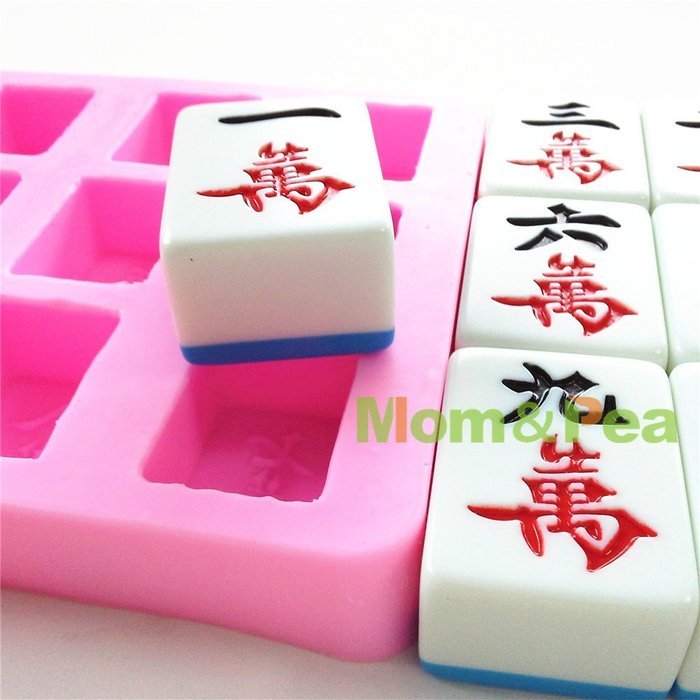 Mom&pea 0610 Mahjong Wan Shaped Silicone Mould for Fondant Cake Sugar Paste Cake Decoration 3d Cake Toppers Mold...