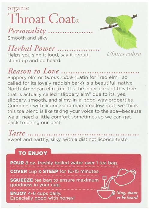 Traditional Medicinals Organic Throat Coat Herbal Wrapped Tea Bags - 16 ct N4