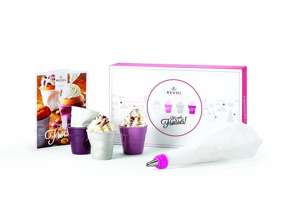 Revol USA Let's Cook Froisee Giftbox, White/Taupe/Blueberry/Aubergine