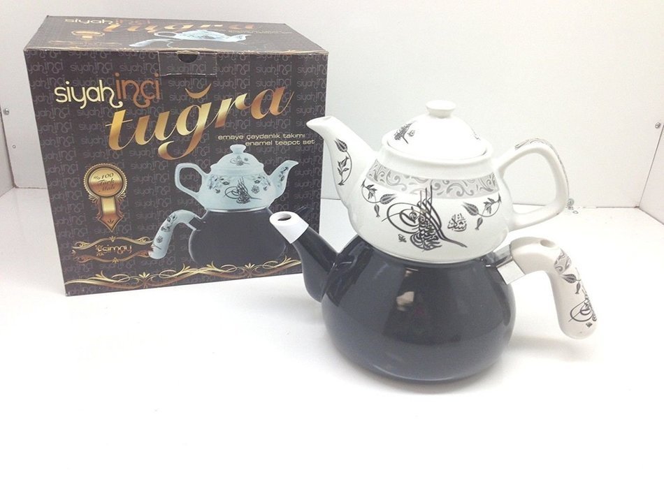 3 Pieces Tea Kettle Set-Family Size,Enamel,Stove Top,First One