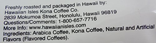 Hawaiian Isles Kona Coffee Ground Vanilla Macadamia 10 oz. Bag Decaf N5