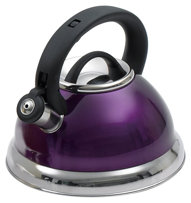 Creative Home Alexa Stainless Steel Whistling Tea Kettle, Purple, 3.0 Quart N2