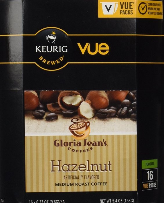 Gloria Jean's Hazelnut Coffee Keurig Vue Portion Pack, 32 Count