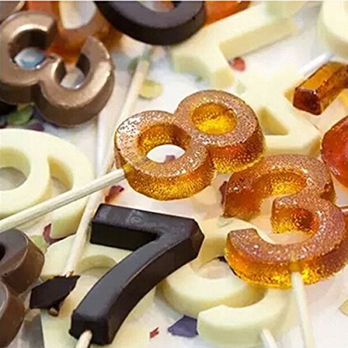 "DIY Numbers Lollipop Mold Chocolate Cake Silicone Fondant Mould" shopping N9