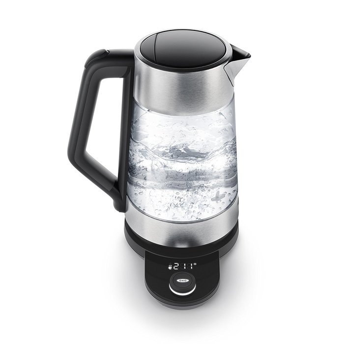OXO On Cordless Glass Adjustable Temperature Electric Kettle, Stainless Steel N7