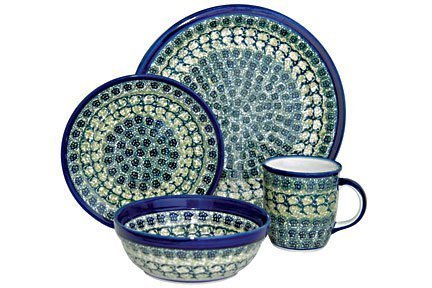 Polish Pottery Shannon 4 Piece Dinner Set