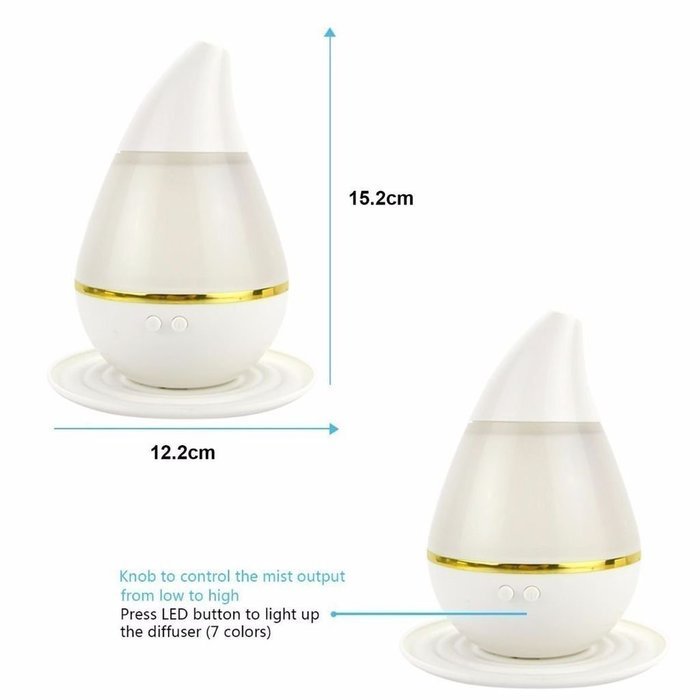 Cool Mist Humidifer,WILLON 250mL Aromatherapy Water-soluble Essential Oil Purifier Diffuser Air Humidifier with... N3