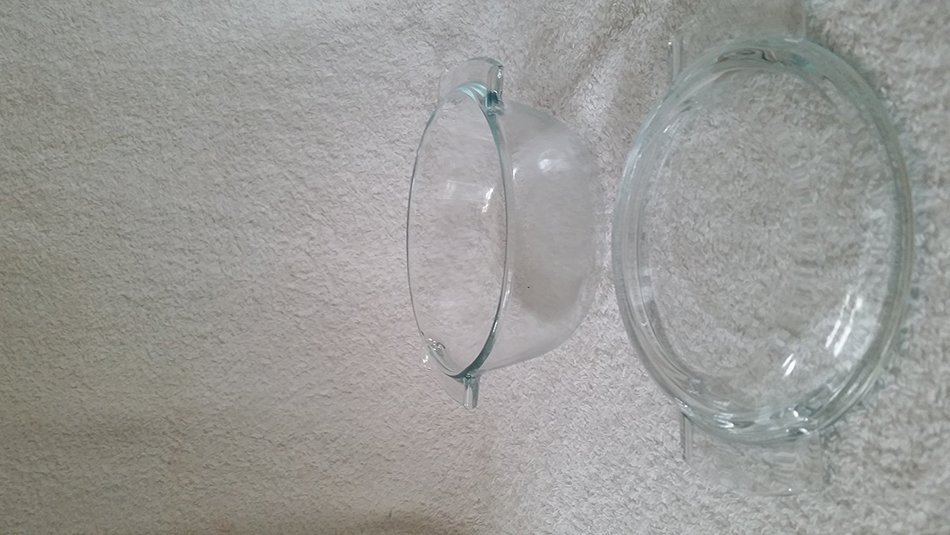 Pyrex De Corning France Clear Glass Blue Tinted Casserole Dish 5.5" Dish #451 N2