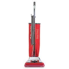 ** Heavy-Duty Commercial Upright Vacuum, 17.5lb, Chrome/Red