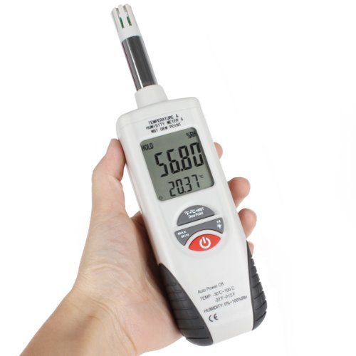 OriGlam&reg; Multi-function Digital Humidity & Temperature Meter, Thermometer & Hygrometer with Wet Bulb / Dew Point