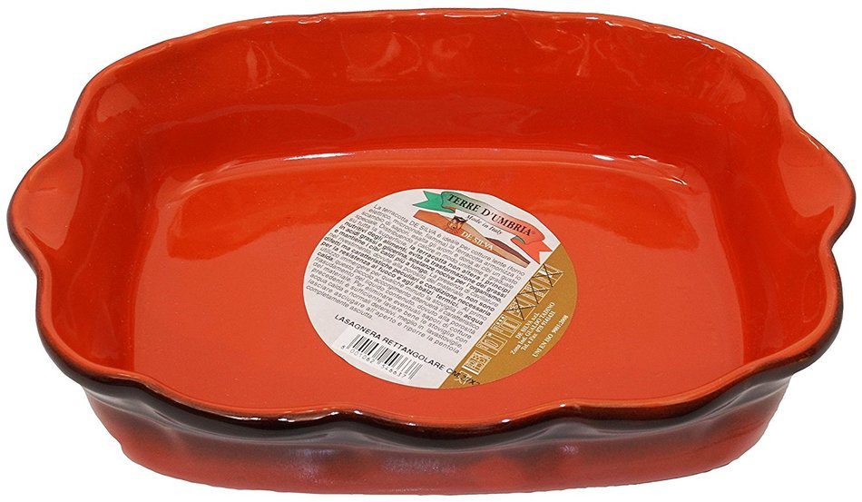 De Silva: "Terre D'Umbria" Lasagne Dish Made of Terracotta (Earthenware) (7.48 x 5.3 Inches Base) [ Italian Import ]
