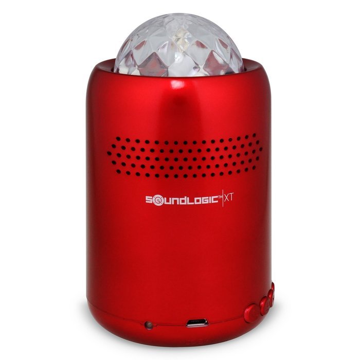 SoundLogic XT Mini Bluetooth Dance Party Speaker with Disco Lights, Red N3