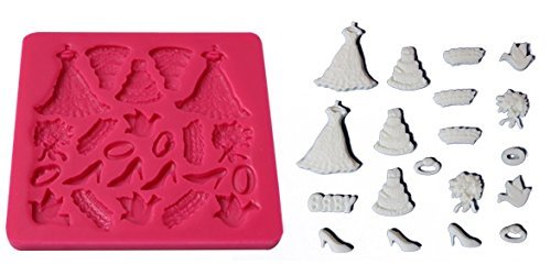 NY CAKE SM10337 Silicone Wedding Molds for Cake Decorating