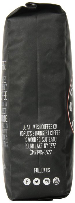 Death Wish Organic USDA Certified Whole Bean Coffee, 16 Ounce Bag