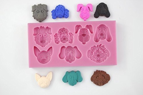Mr.S Shop DIY Animal Dogs Head Silicone Mold Fondant Chocolate Baking Cake Supplies,Sugar Decoration Tool,Small...