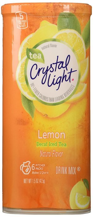 Crystal Light Decaf Iced Tea Drink Mix, Natural Lemon Flavor (12-quart 